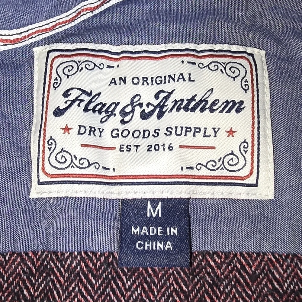 Flag & Anthem | 98% Cotton Micro Herringbone Button Down Casual Mens Shirt - Picture 3 of 15